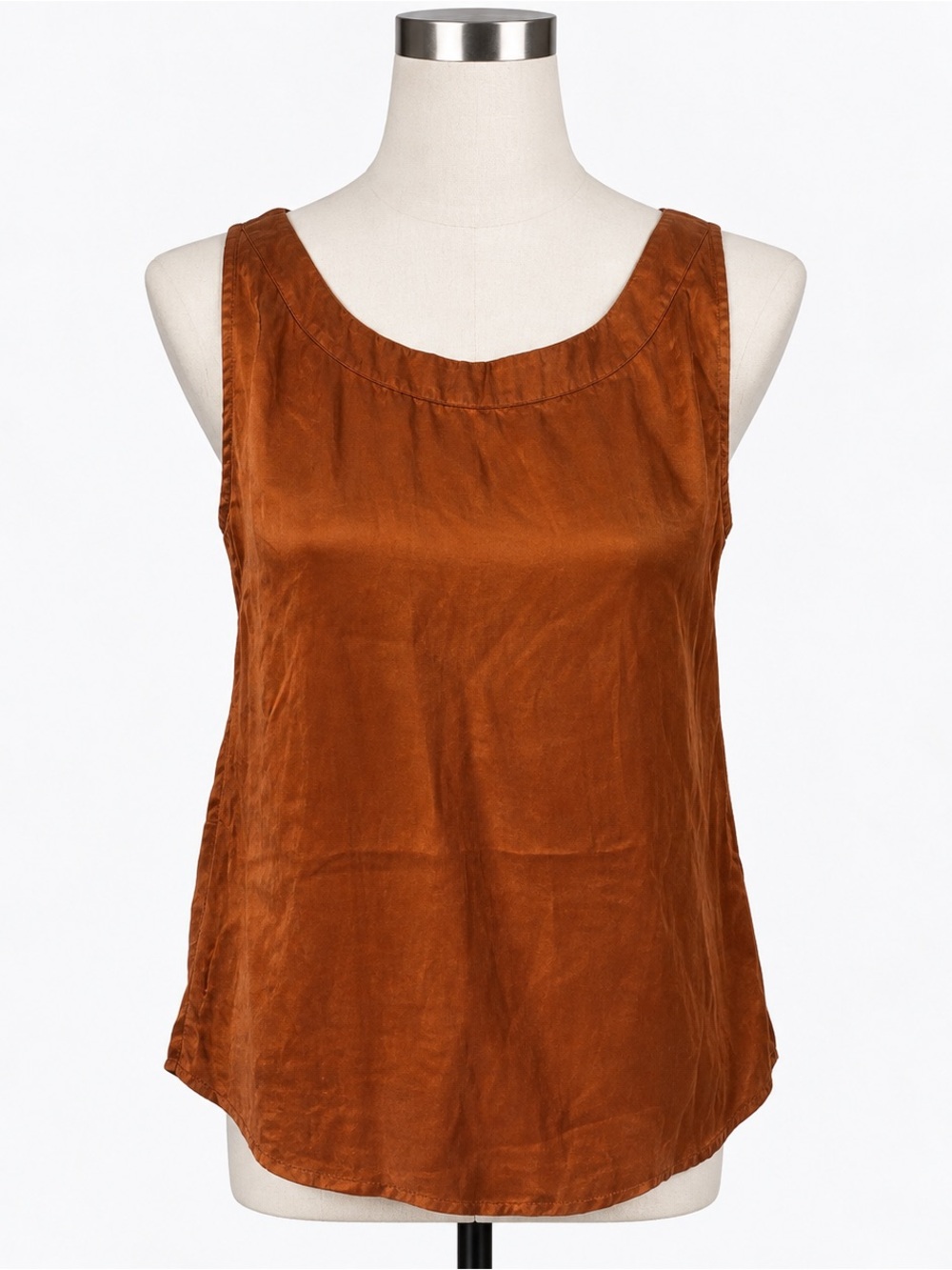 Anthropologie rust brown silk sleeveless blouse tank top S